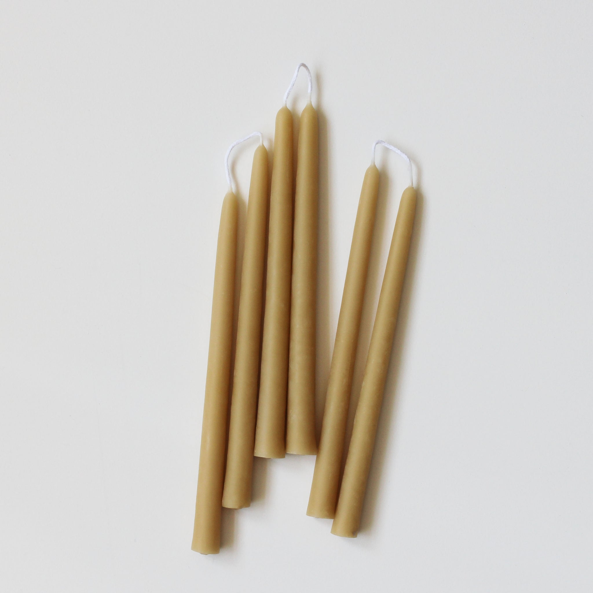 Hand Dipped Beeswax Taper Candle, Pair